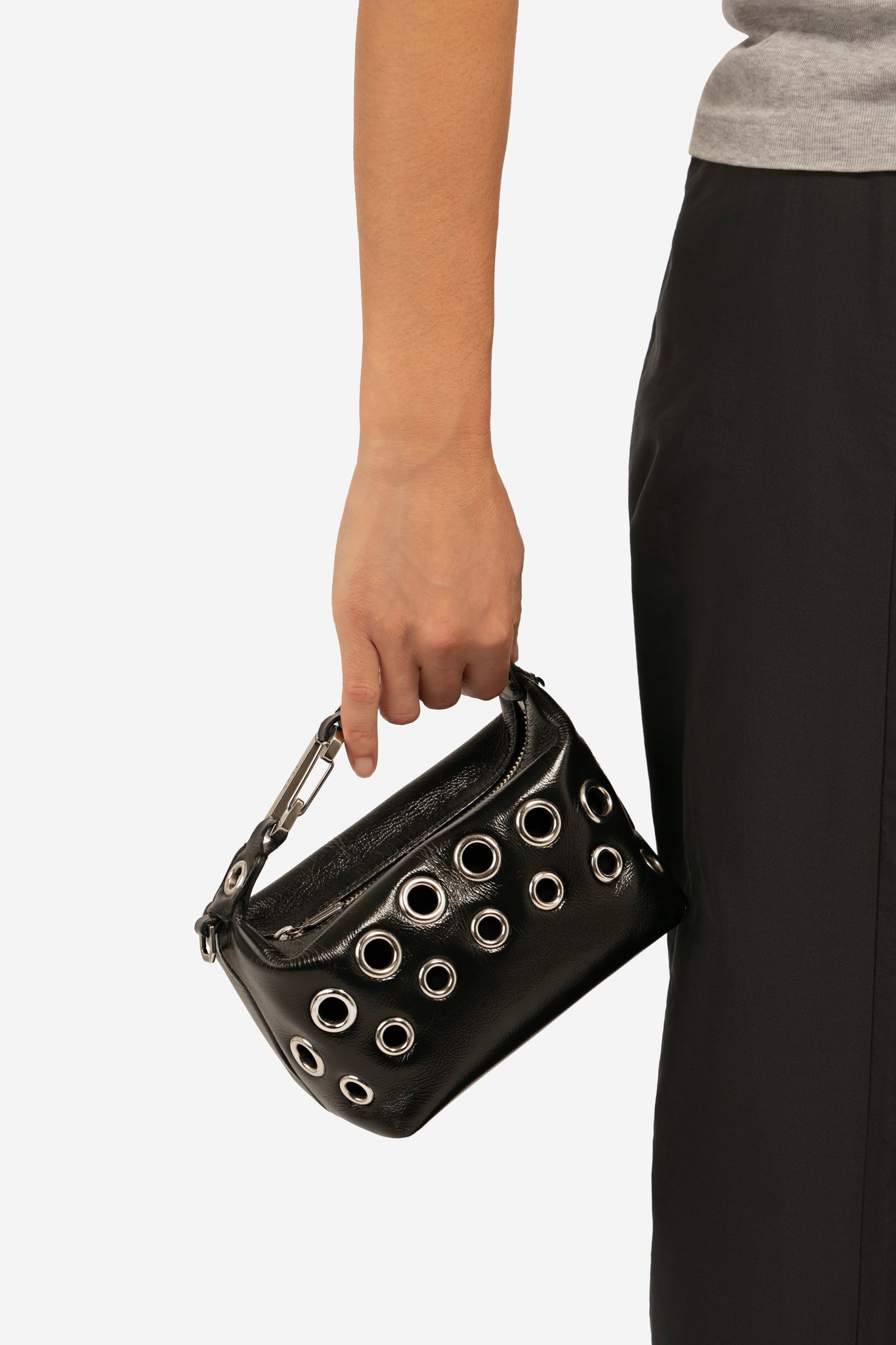 Punk Leather Moon Bag