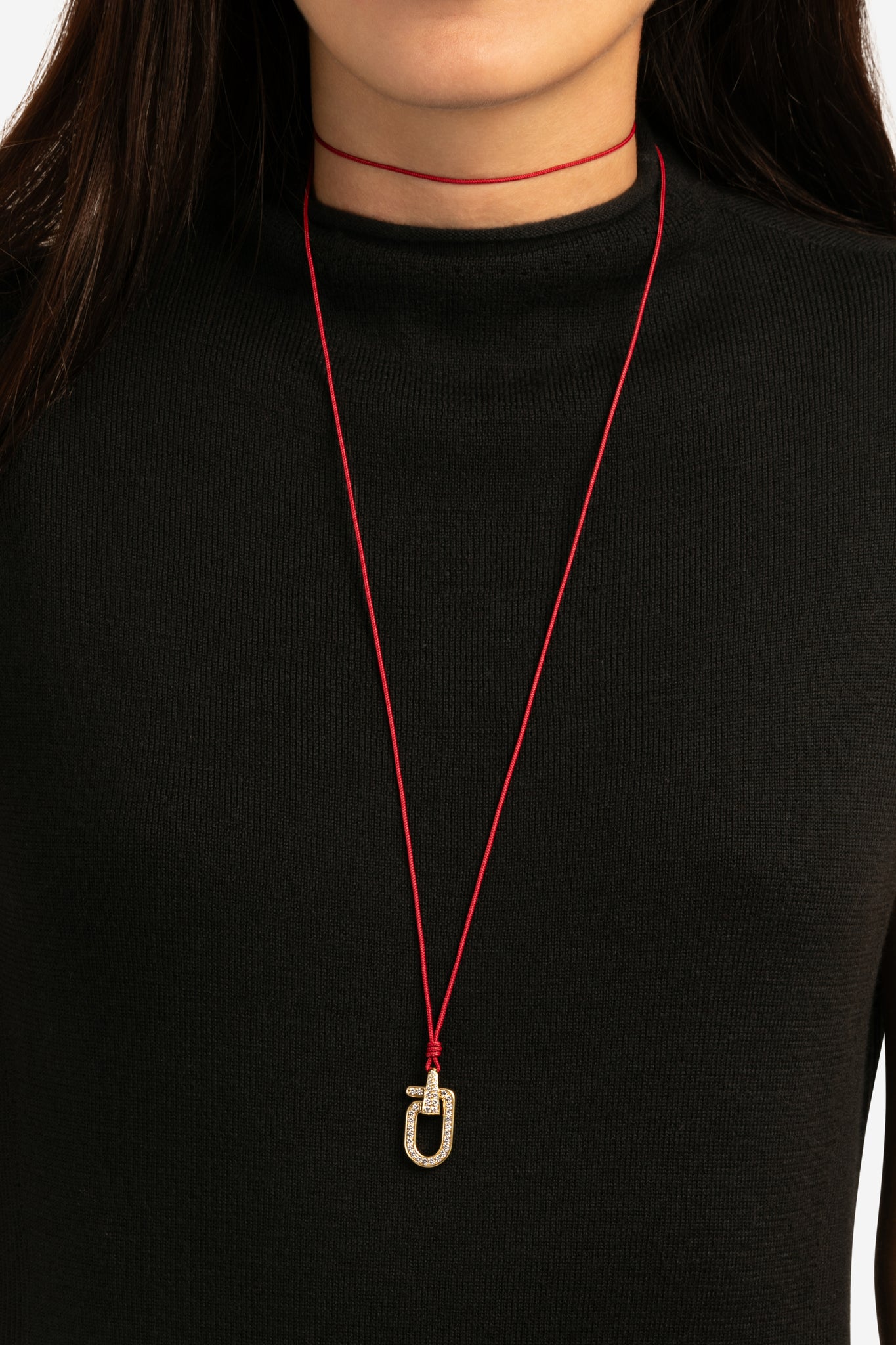 Reine Full Pavé Cord Necklace