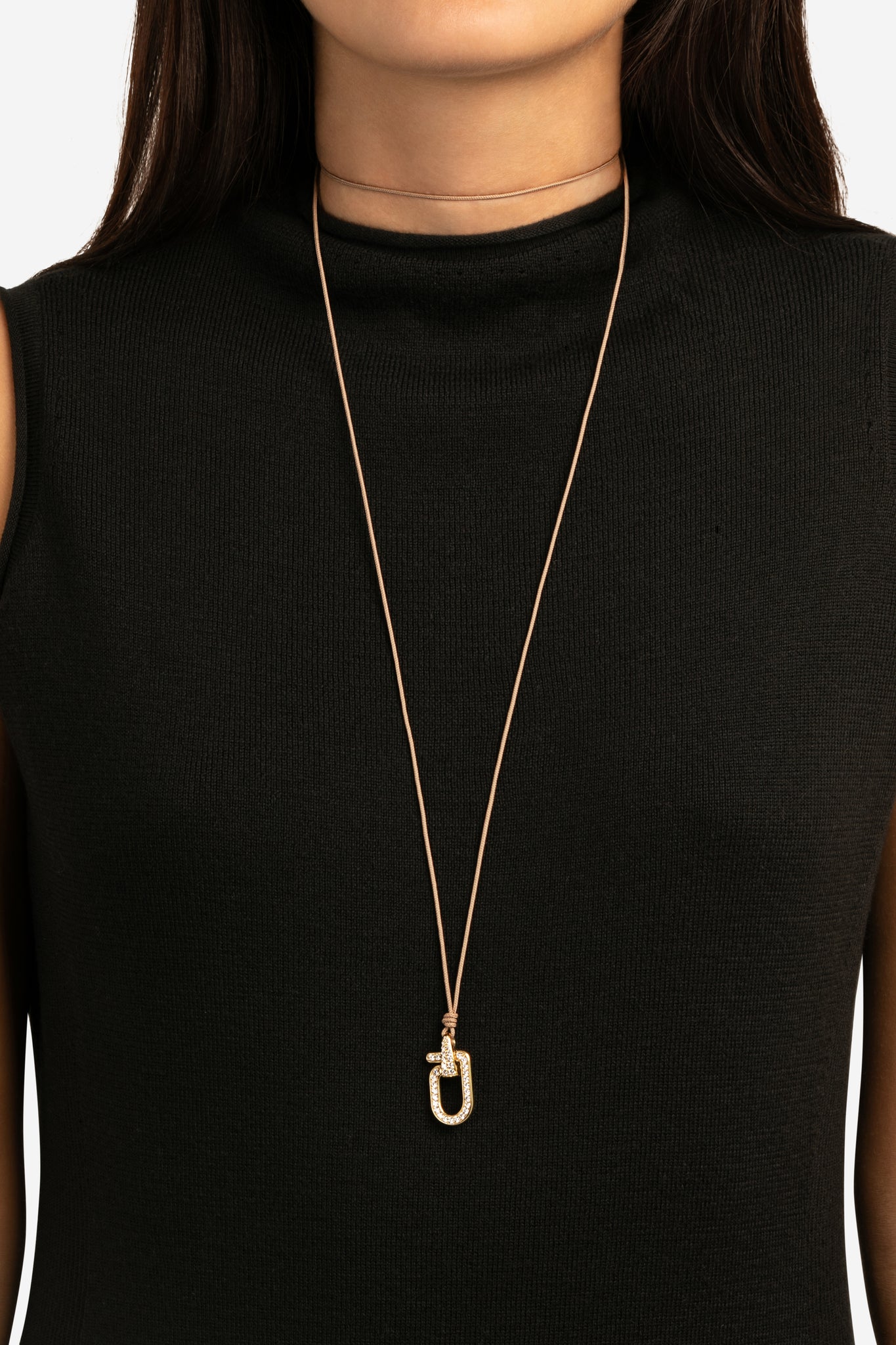 Reine Full Pavé Cord Necklace