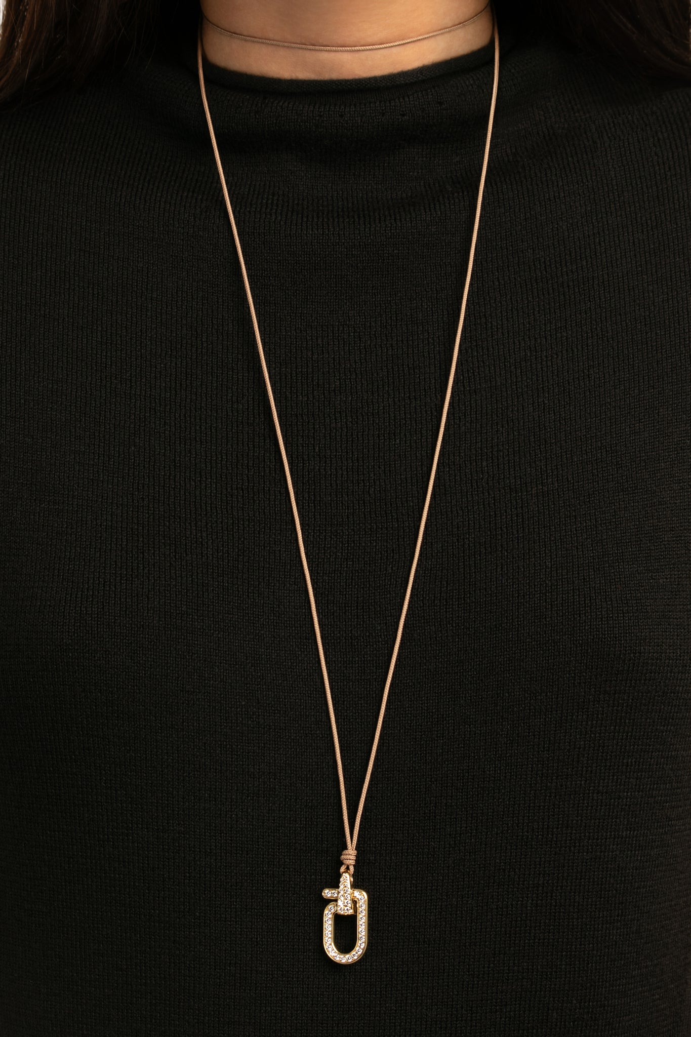 Reine Full Pavé Cord Necklace